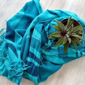 Magenta Turquoise & Blue Patterned Scarf, by artist Corrine Hunt.